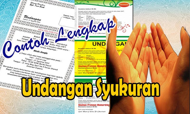 Contoh Undangan Syukuran Memohon Kehadiran Tamu For Android