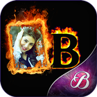 Fire Text Photo Frame أيقونة