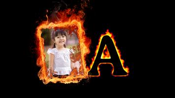 Fire Text Photo Frame پوسٹر