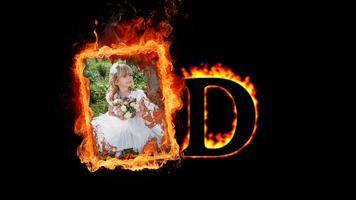 Fire Text Photo Frame syot layar 1