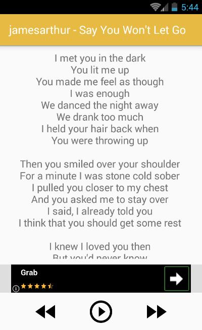 Say You Won't Let Go - James Arthur Songs & Lyrics APK برای دانلود اندروید