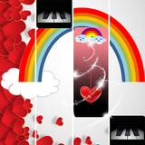 Rainbow Heart Piano Tiles icône