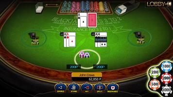 Blackjack three Hands Play اسکرین شاٹ 2