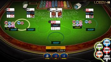 Blackjack three Hands Play اسکرین شاٹ 3