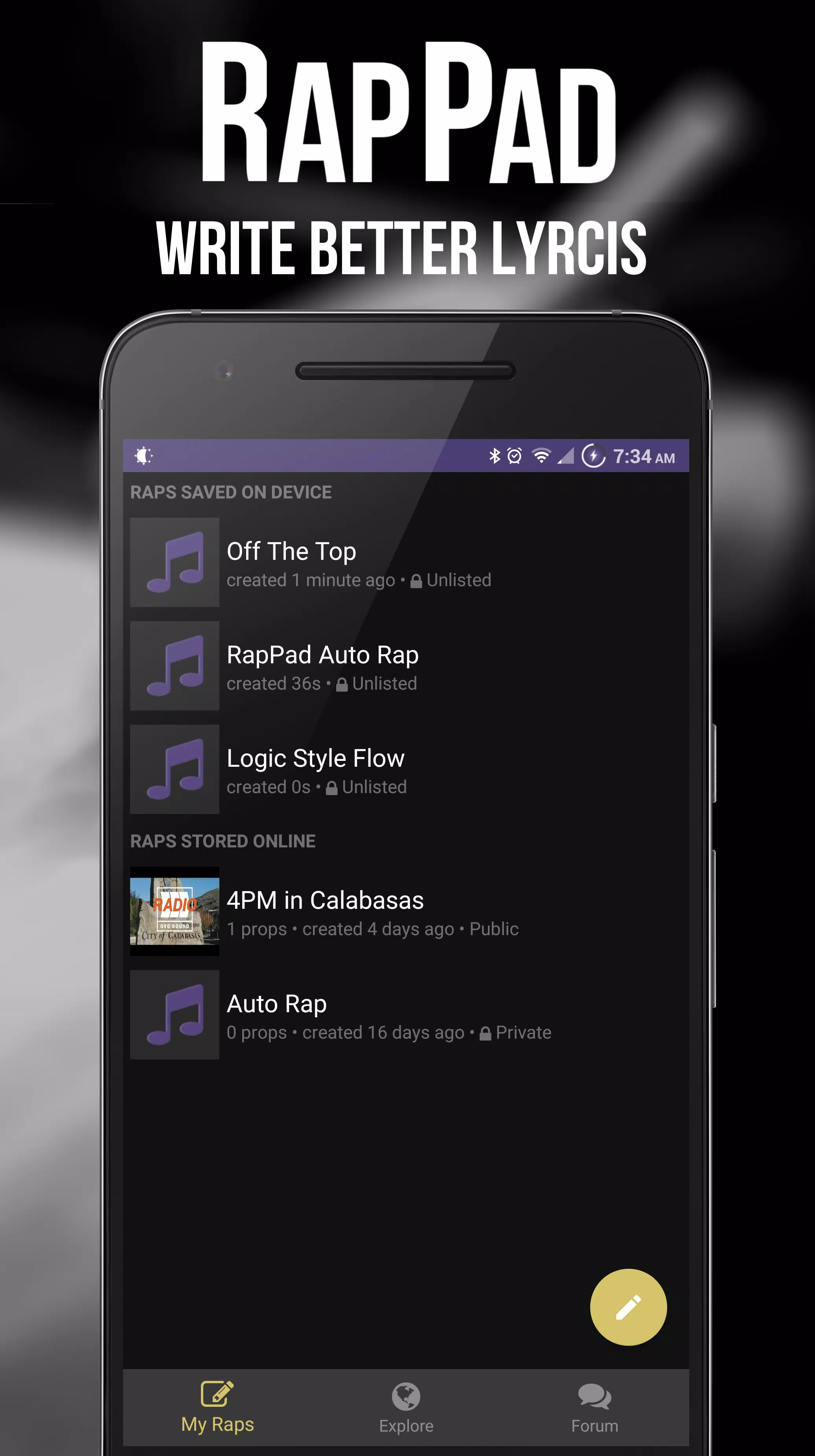 Rappad Write Better Lyrics For Android Apk Download