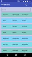 Verb forms -Complete List English Verbs Dictionary Affiche