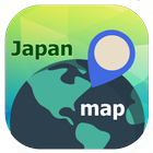 Japan map travel icône