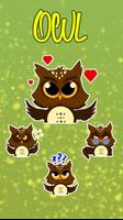 GO Keyboard Sticker Owl Emoji Affiche
