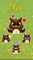 GO Keyboard Sticker Owl Emoji poster