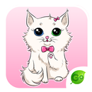 GO Keyboard Sticker White Cat APK