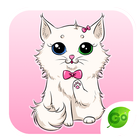 GO Keyboard Sticker White Cat icône