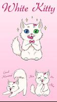 GO Keyboard Sticker White Cat poster