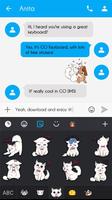 GO Keyboard Sticker White Cat screenshot 2