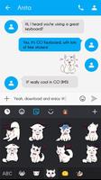 GO Keyboard Sticker White Cat screenshot 3