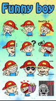 GO Keyboard Sticker Funny Boy screenshot 1