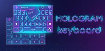 Holograma teclado de neón