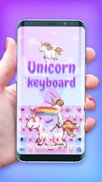 Unicorn color flash keyboard Affiche