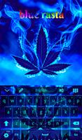Blue Weed Rasta Keyboard Affiche