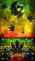 Rasta Skull Keyboard Affiche