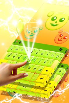 Cute Green Bear Keyboard Theme screenshot 1
