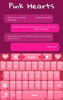 GO Keyboard Pink Hearts Glow-poster