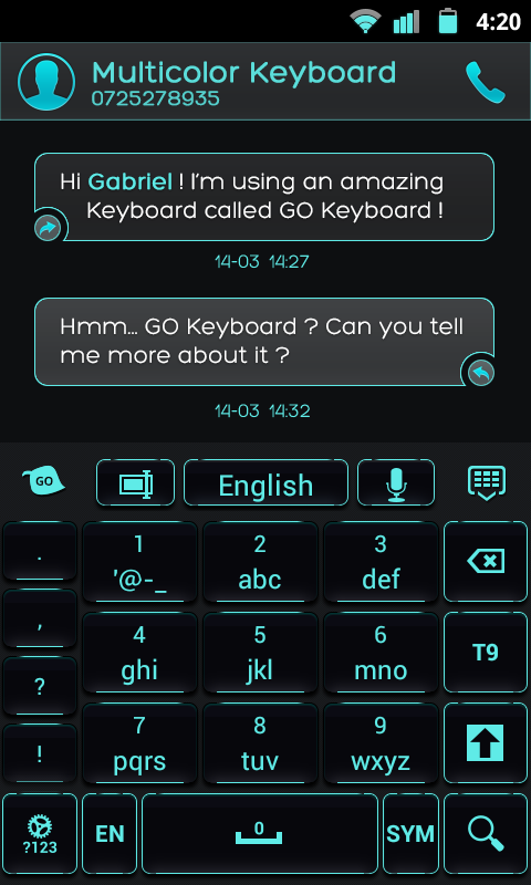 GO Keyboard Black Cyan Theme APK 3.7 Download for Android – Download GO