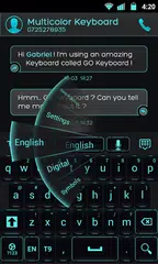 GO Keyboard Black Cyan Theme APK Herunterladen