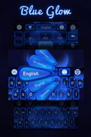 Dark Blue Glow Keyboard Affiche