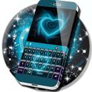 Blue Neon Hearts Keyboard-APK