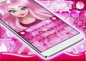 Cute Cartoon Girl Keyboard Ekran Görüntüsü 1