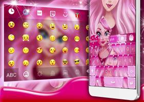 Cute Cartoon Girl Keyboard Ekran Görüntüsü 2