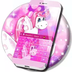 Cute Pink Unicorn Keyboard