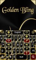 Black and Gold Keyboard Theme capture d'écran 3