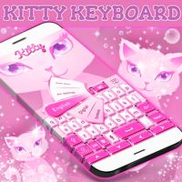 Cute Kitty Keyboard Theme постер