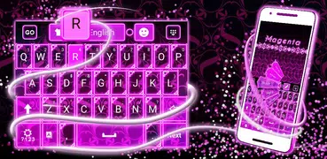 Teclado com padrão magenta