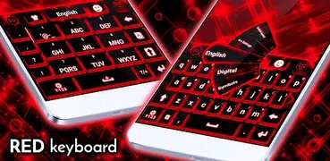 Teclado de chispas rojas