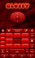 Glossy Red GO Keyboard تصوير الشاشة 2