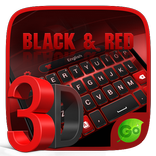 3D Black and Red GO Keyboard Theme