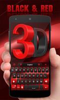 3D Black and Red الملصق
