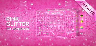 Pink Gold Glitter GO Keyboard Animated Theme