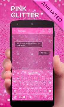 Screenshot 1 for Pink Gold Glitter GO Keyboard Animated Theme