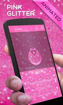 Screenshot 2 for Pink Gold Glitter GO Keyboard Animated Theme