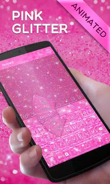 Screenshot 3 for Pink Gold Glitter GO Keyboard Animated Theme