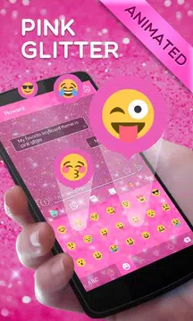 Screenshot 4 for Pink Gold Glitter GO Keyboard Animated Theme