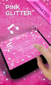 Screenshot 5 for Pink Gold Glitter GO Keyboard Animated Theme