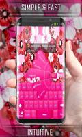 Pink Flower Keyboard Affiche