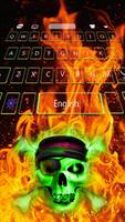 Hell Skull Fire Keyboard Theme Cartaz