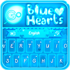 GO Keyboard Blue Hearts Theme ícone