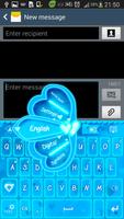 GO Keyboard Blue Hearts Theme 截圖 1