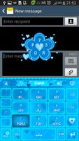 GO Keyboard Blue Hearts Theme capture d'écran 2